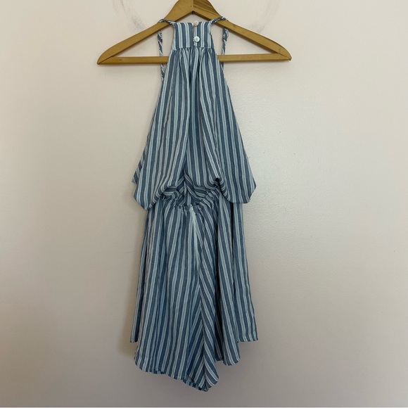 Show Me Your Mumu Melissa Blue and White Striped Bow Front Romper Size Small - Picture 4 of 6